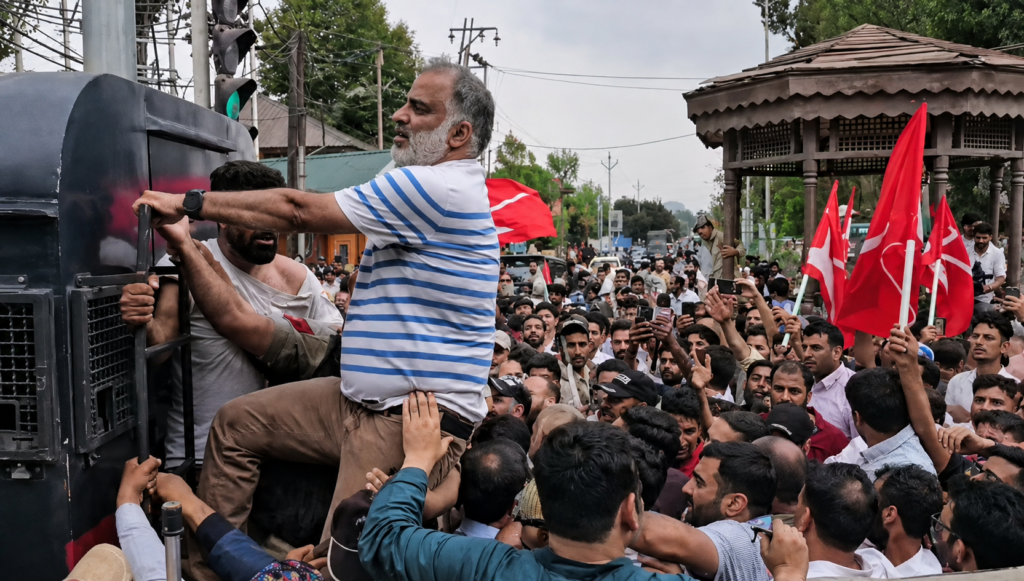 NC protest in Srinagar